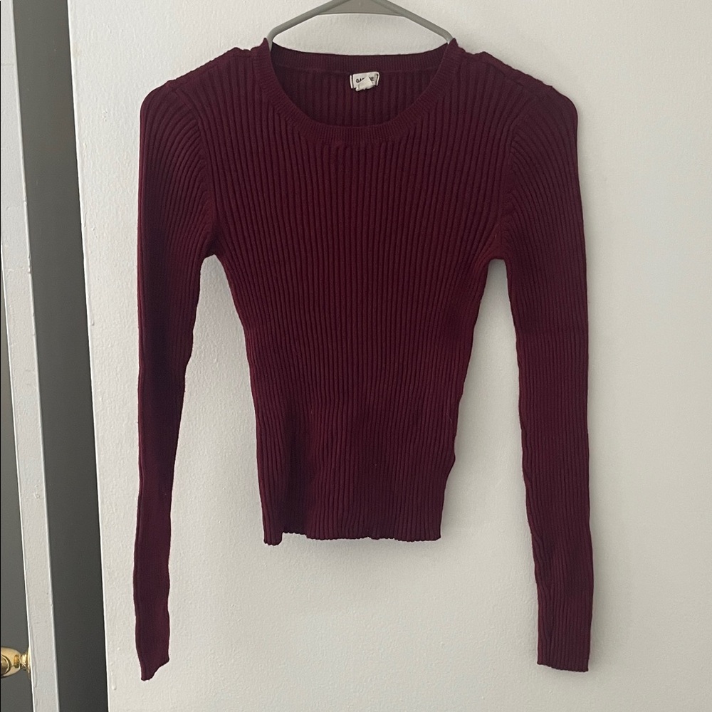 Garage Burgundy Long Sleeve Top